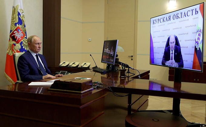 Meeting with Acting Governor of the Kursk Region Alexei Smirnov