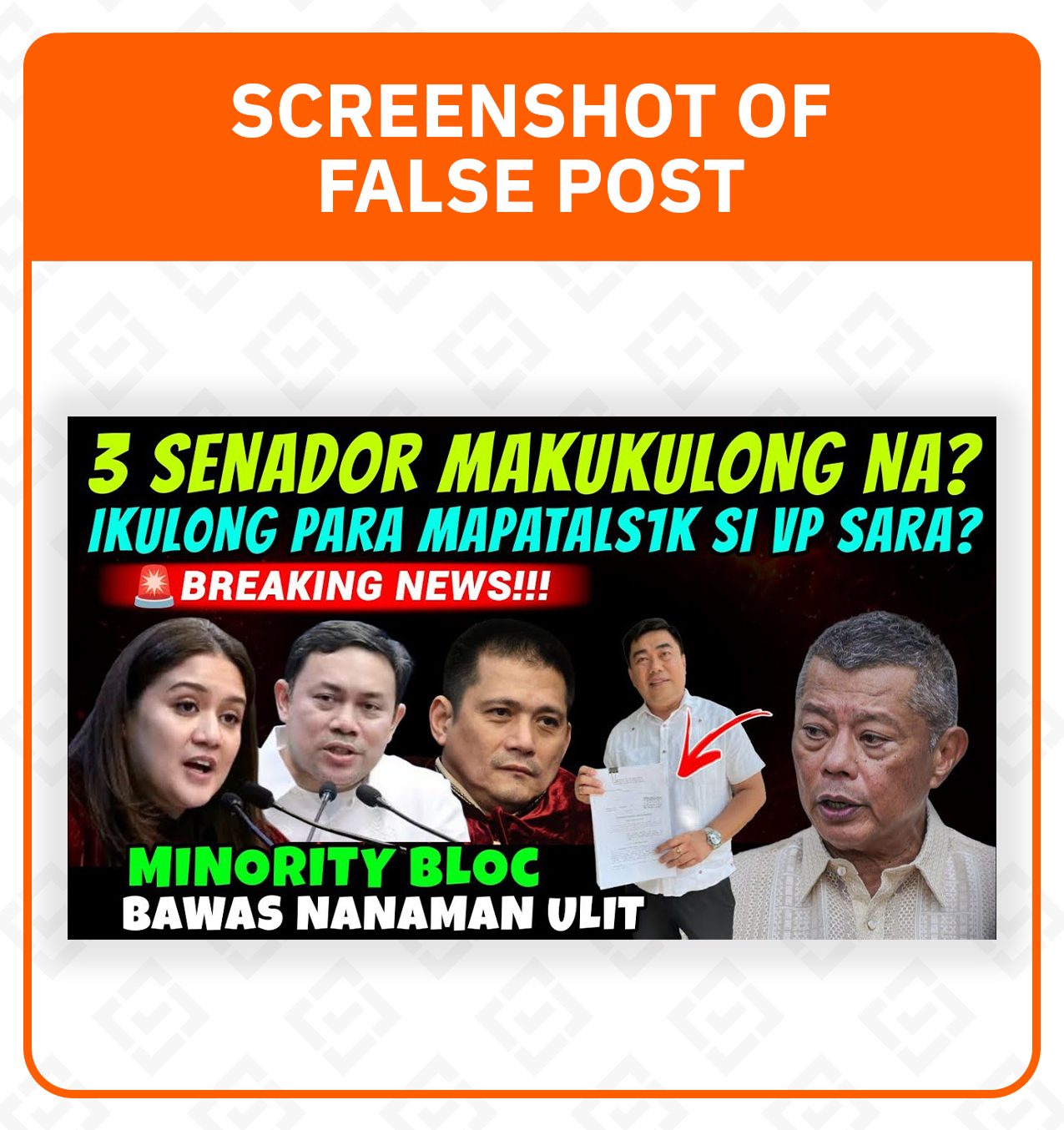 FACT CHECK: No basis to claim that Villar siblings, Padilla face arrest to force VP Sara’s ouster