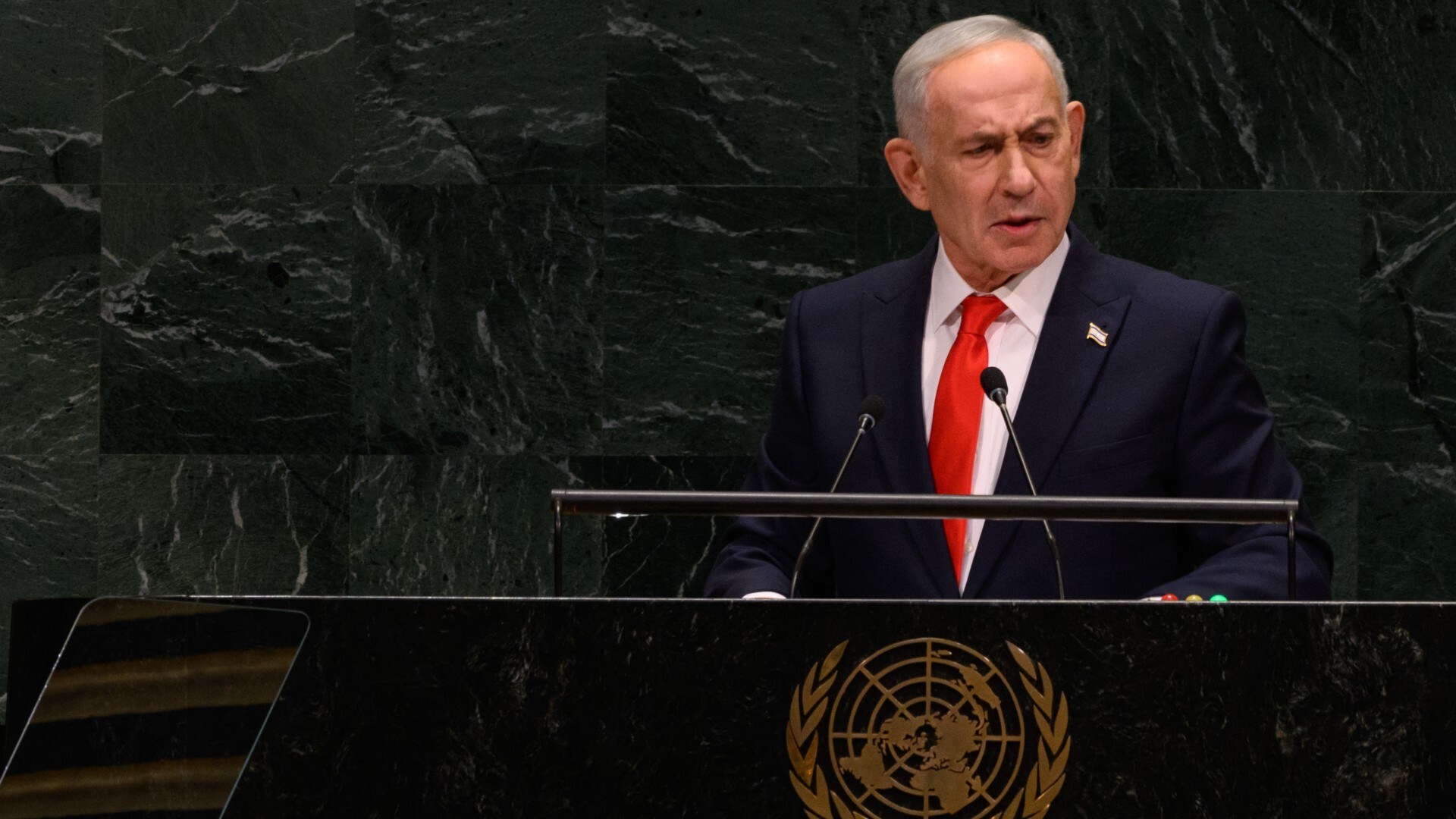 Netanyahu paints Israel's critics as 'antisemites' in angry UN speech to near-empty hall